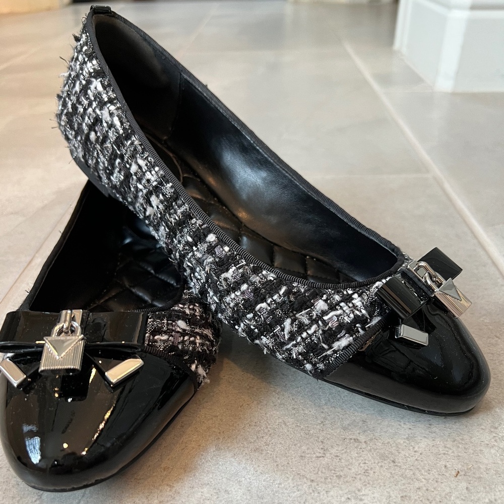 Michael Kors tweed ballet flats
